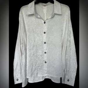 Women’s elegant  White Button-Up Blouse by Pol size medium